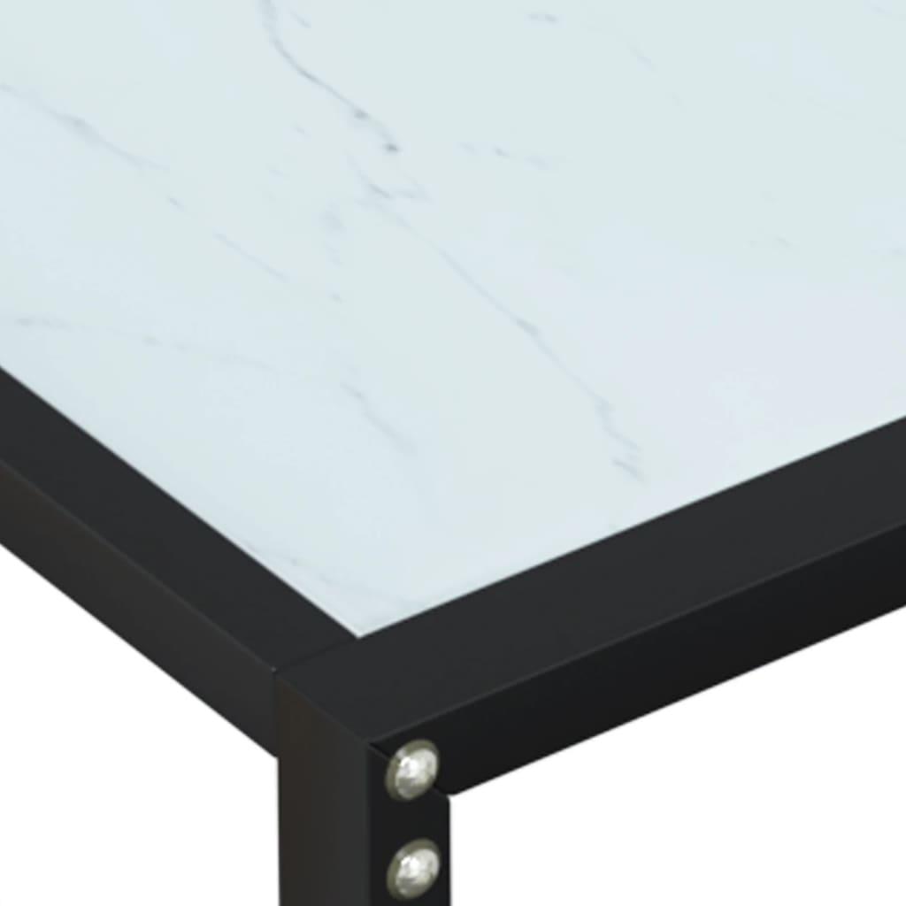 Konsolinis staliukas, balto marmuro, 160x35x75,5cm, stiklas