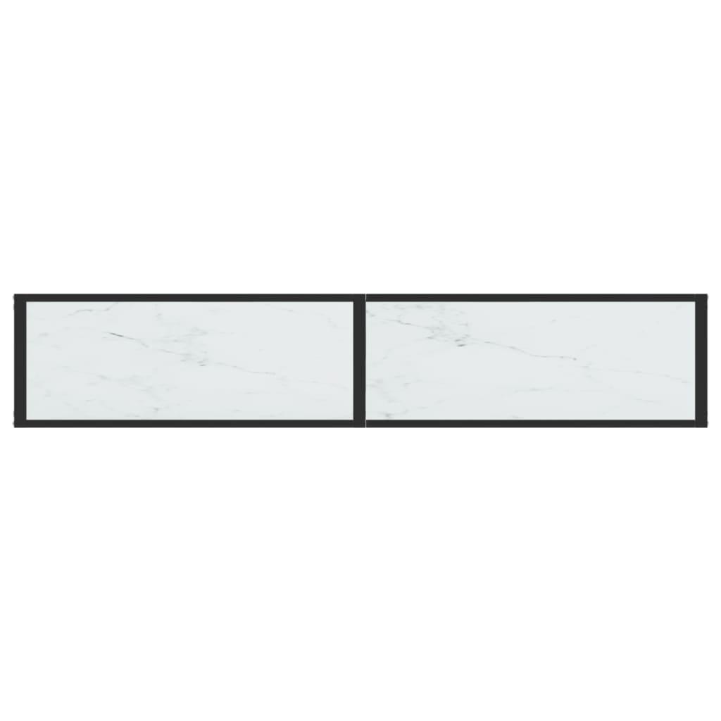Konsolinis staliukas, balto marmuro, 180x35x75,5cm, stiklas