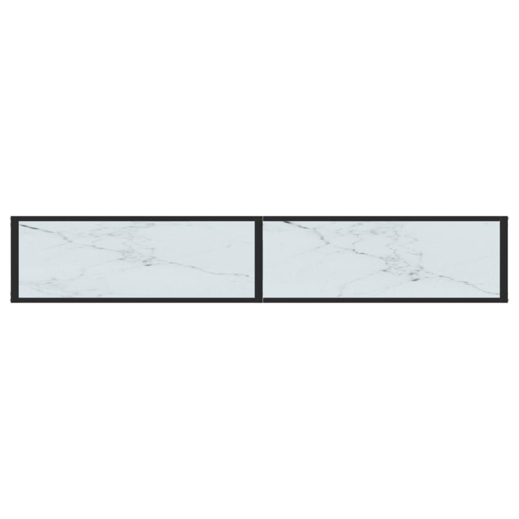 Konsolinis staliukas, balto marmuro, 200x35x75,5cm, stiklas