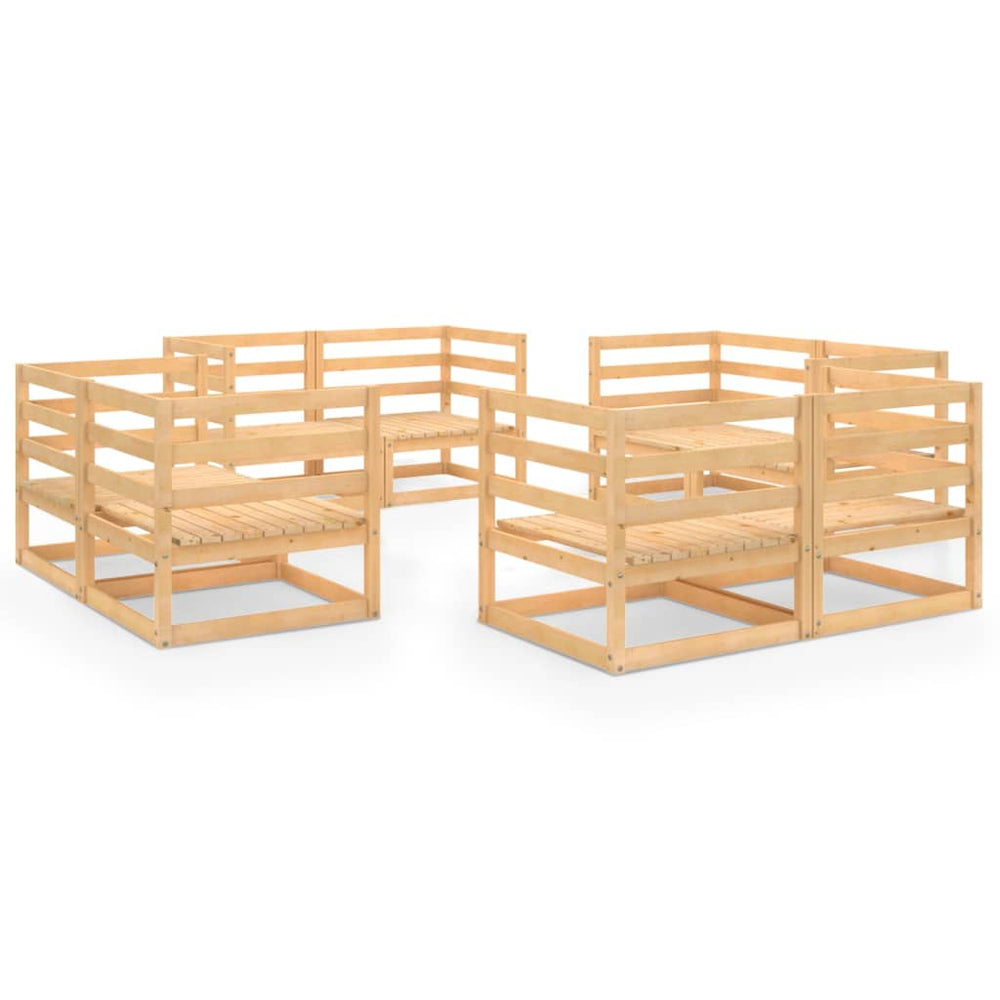 Sodo poilsio baldų komplektas, 8 dalių, pušies medienos masyvas