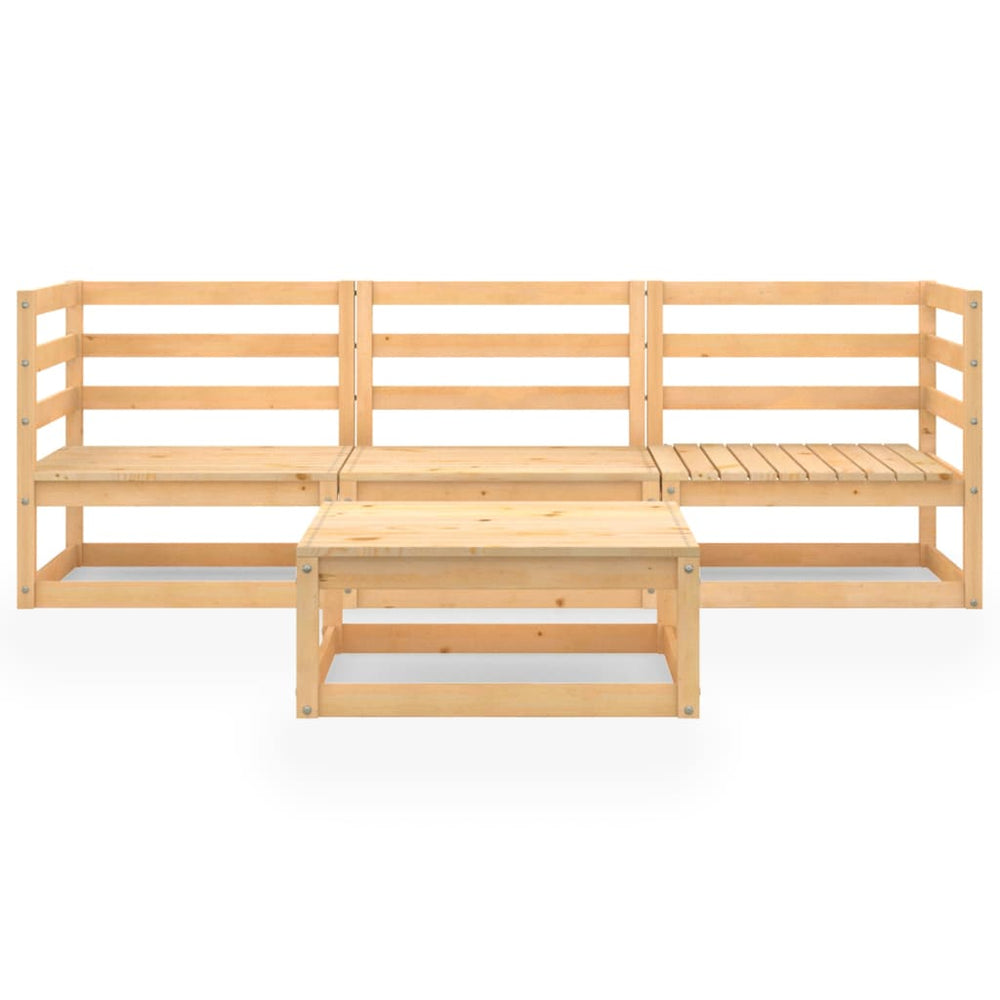 Sodo poilsio baldų komplektas, 4 dalių, pušies medienos masyvas