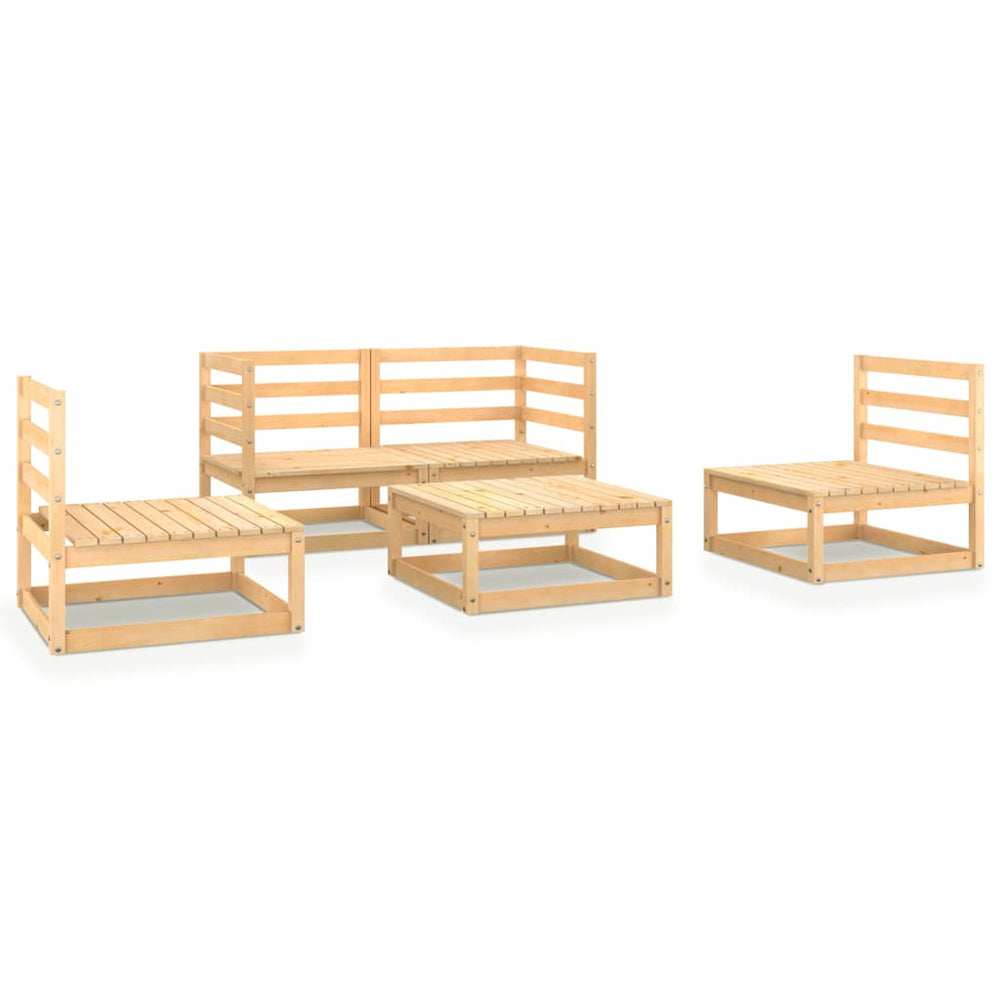 Sodo poilsio baldų komplektas, 5 dalių, pušies medienos masyvas