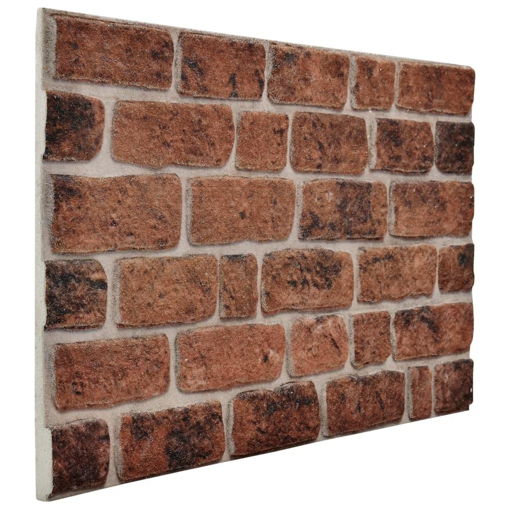 3D Sienos plokštės, 10vnt., tamsiai rudos, EPS, plytų dizaino