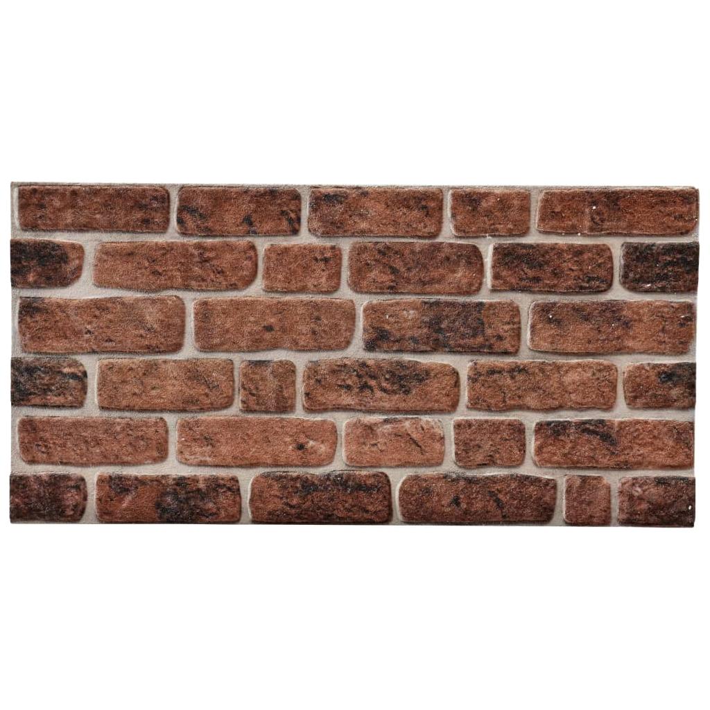 3D Sienos plokštės, 10vnt., tamsiai rudos, EPS, plytų dizaino