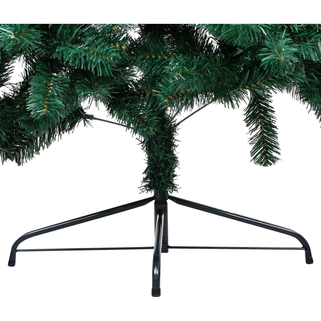 Dirbtinė pusinė Kalėdų eglutė su LED/stovu, žalia, 120cm, PVC