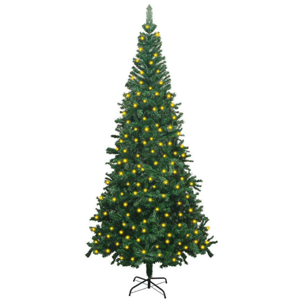 Dirbtinė Kalėdų eglutė su LED lemputėmis, žalia, 240cm, L