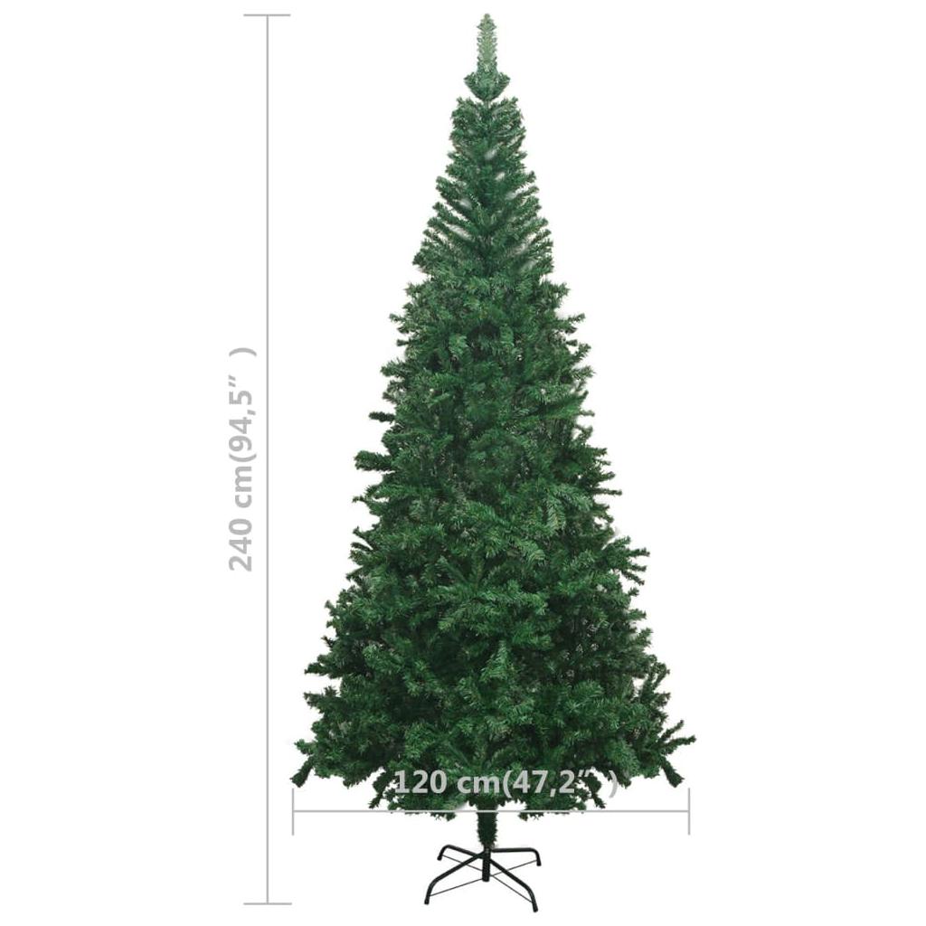 Dirbtinė Kalėdų eglutė su LED lemputėmis, žalia, 240cm, L