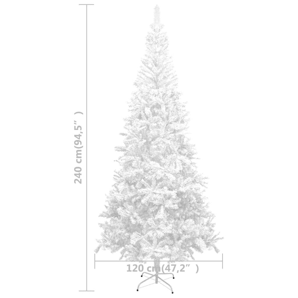 Dirbtinė Kalėdų eglutė su LED lemputėmis, balta, 240cm, L