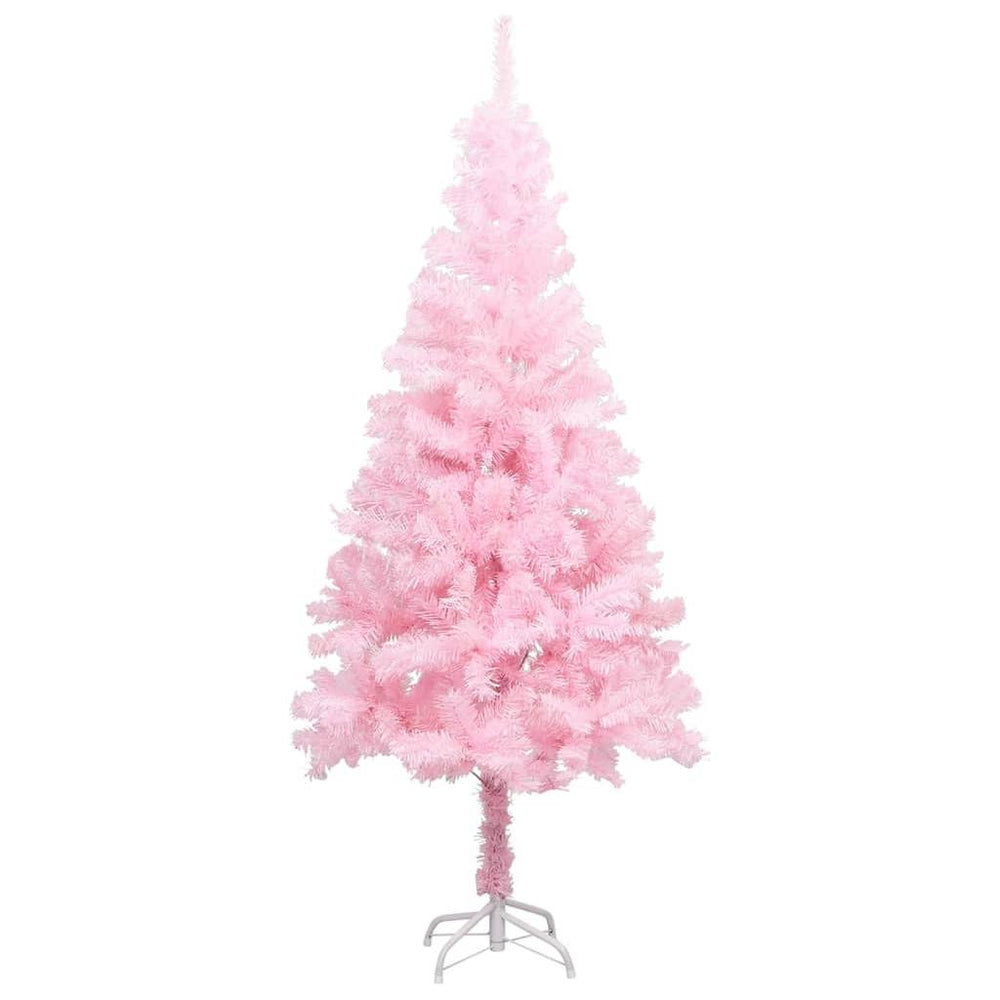 Dirbtinė Kalėdų eglutė su LED/stovu, rožinė, 120cm, PVC