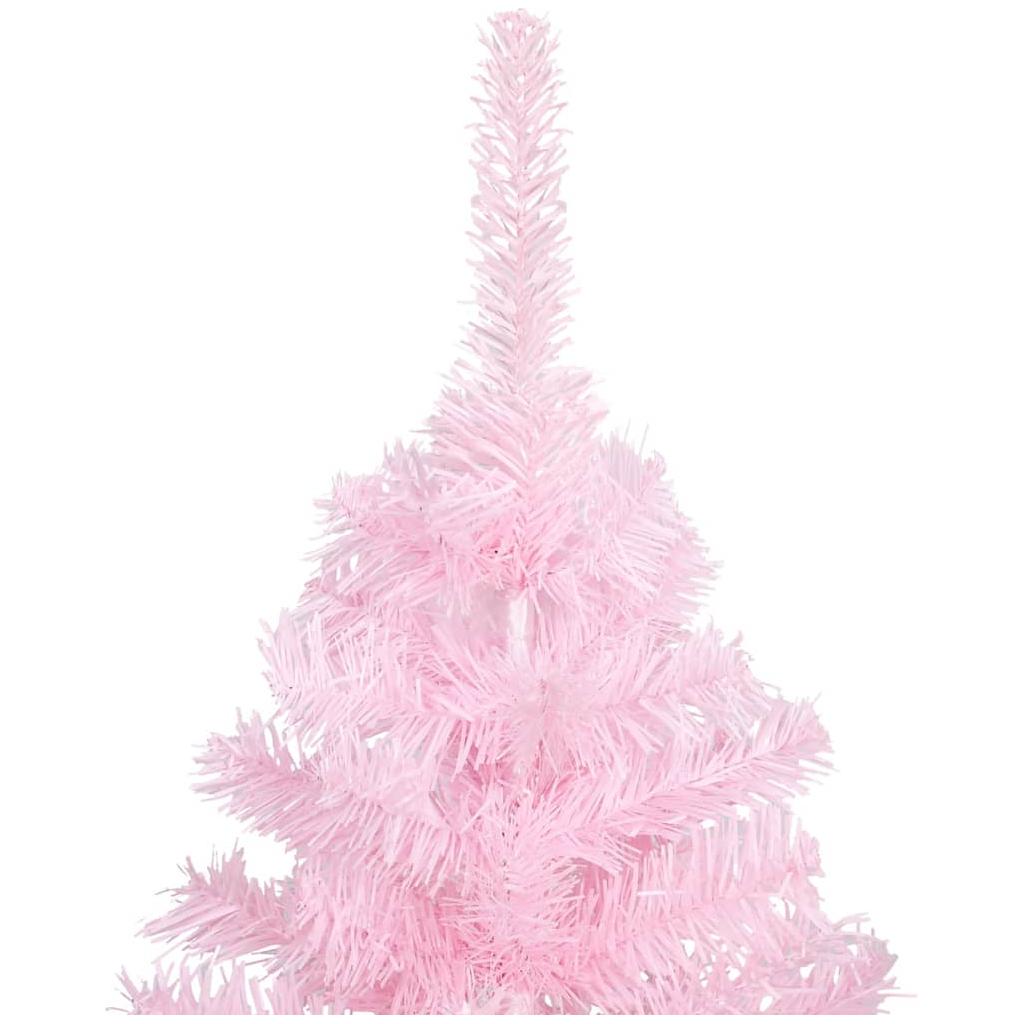 Dirbtinė Kalėdų eglutė su LED/stovu, rožinė, 120cm, PVC