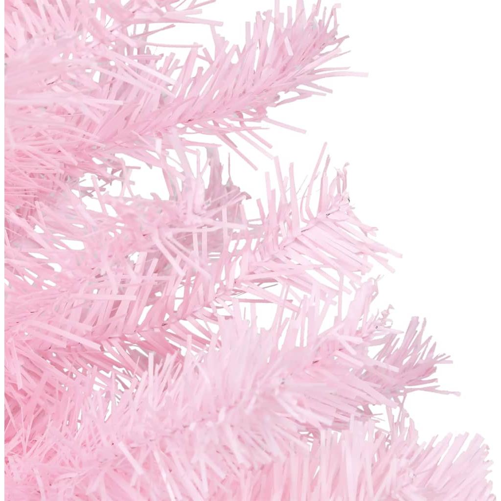 Dirbtinė Kalėdų eglutė su LED/stovu, rožinė, 120cm, PVC