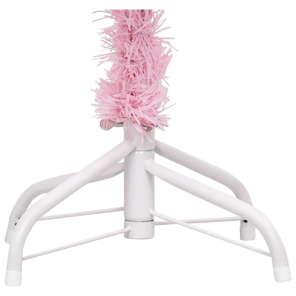 Dirbtinė Kalėdų eglutė su LED/stovu, rožinė, 120cm, PVC
