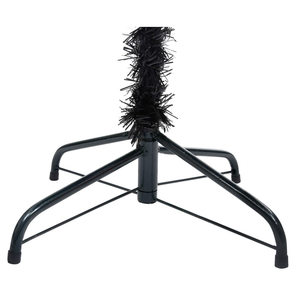 Dirbtinė Kalėdų eglutė su LED/stovu, juoda, 150cm, PVC