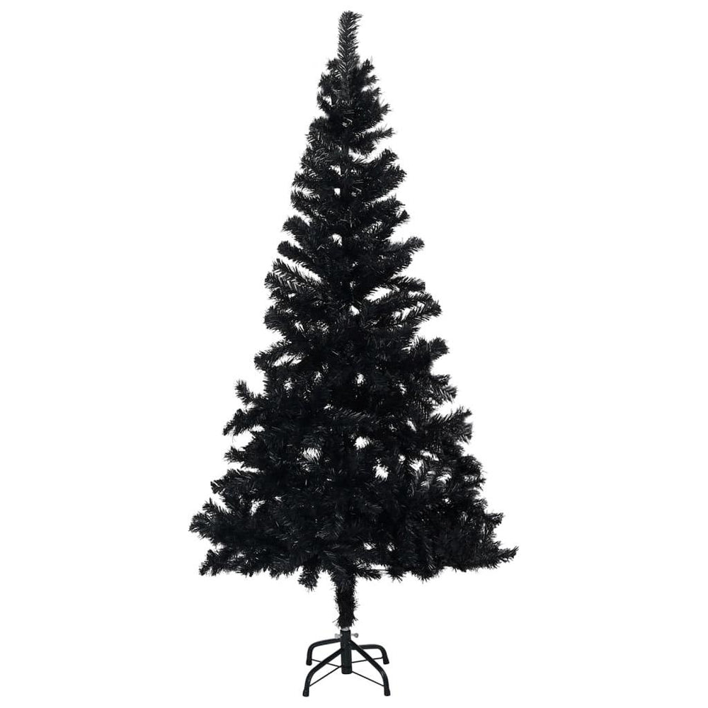 Dirbtinė Kalėdų eglutė su LED/stovu, juoda, 240cm, PVC