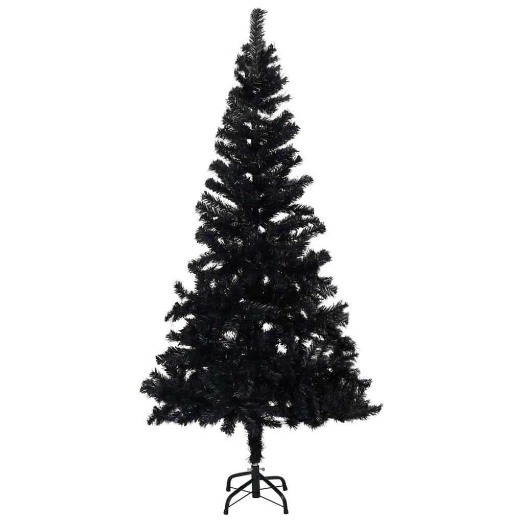 Dirbtinė Kalėdų eglutė su LED/stovu, juoda, 240cm, PVC
