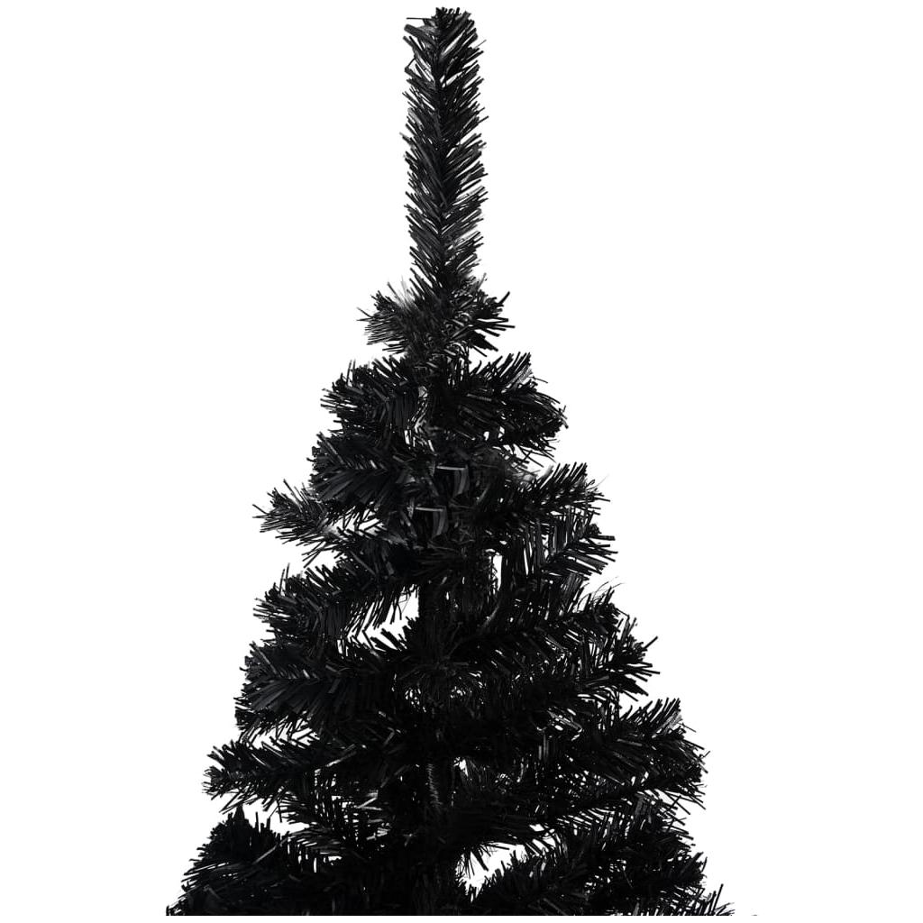 Dirbtinė Kalėdų eglutė su LED/stovu, juoda, 240cm, PVC