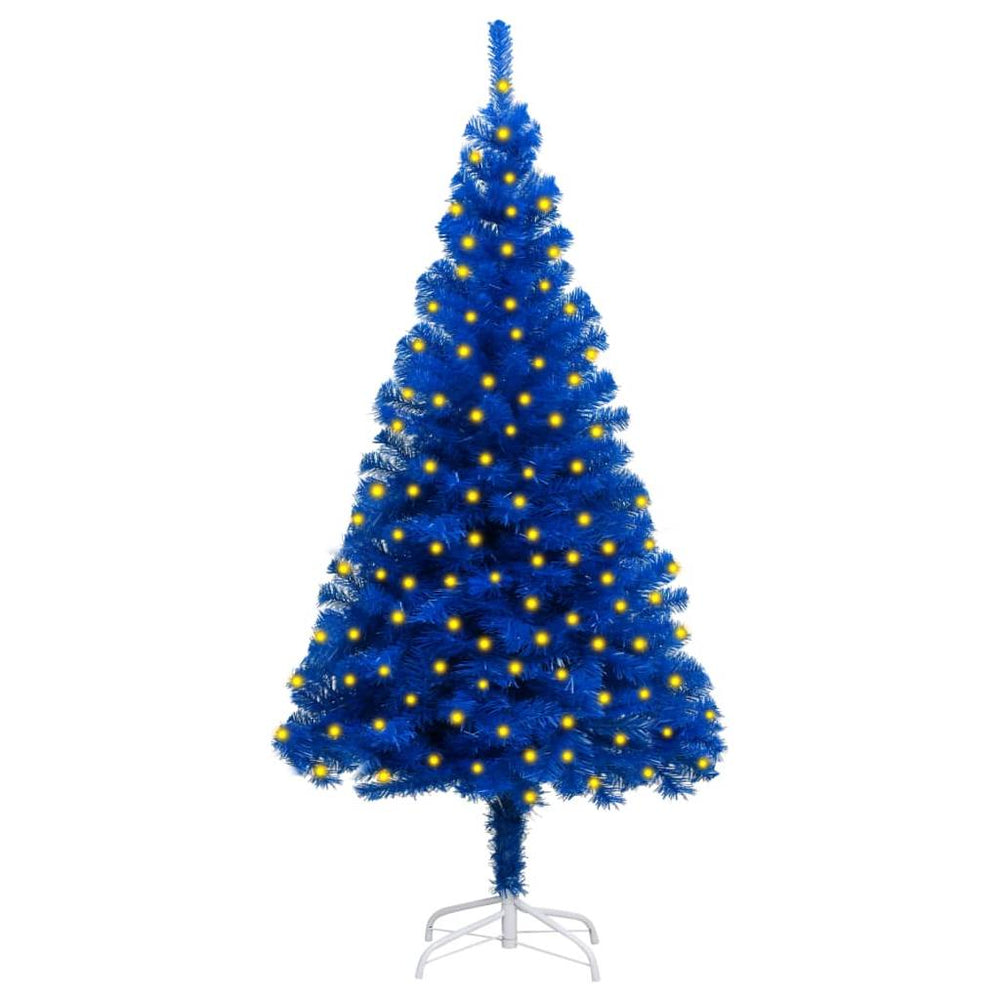 Dirbtinė Kalėdų eglutė su LED/stovu, mėlyna, 180cm, PVC