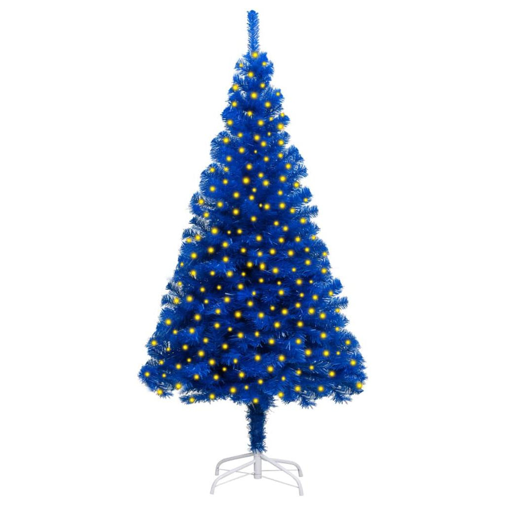 Dirbtinė Kalėdų eglutė su LED/stovu, mėlyna, 210cm, PVC