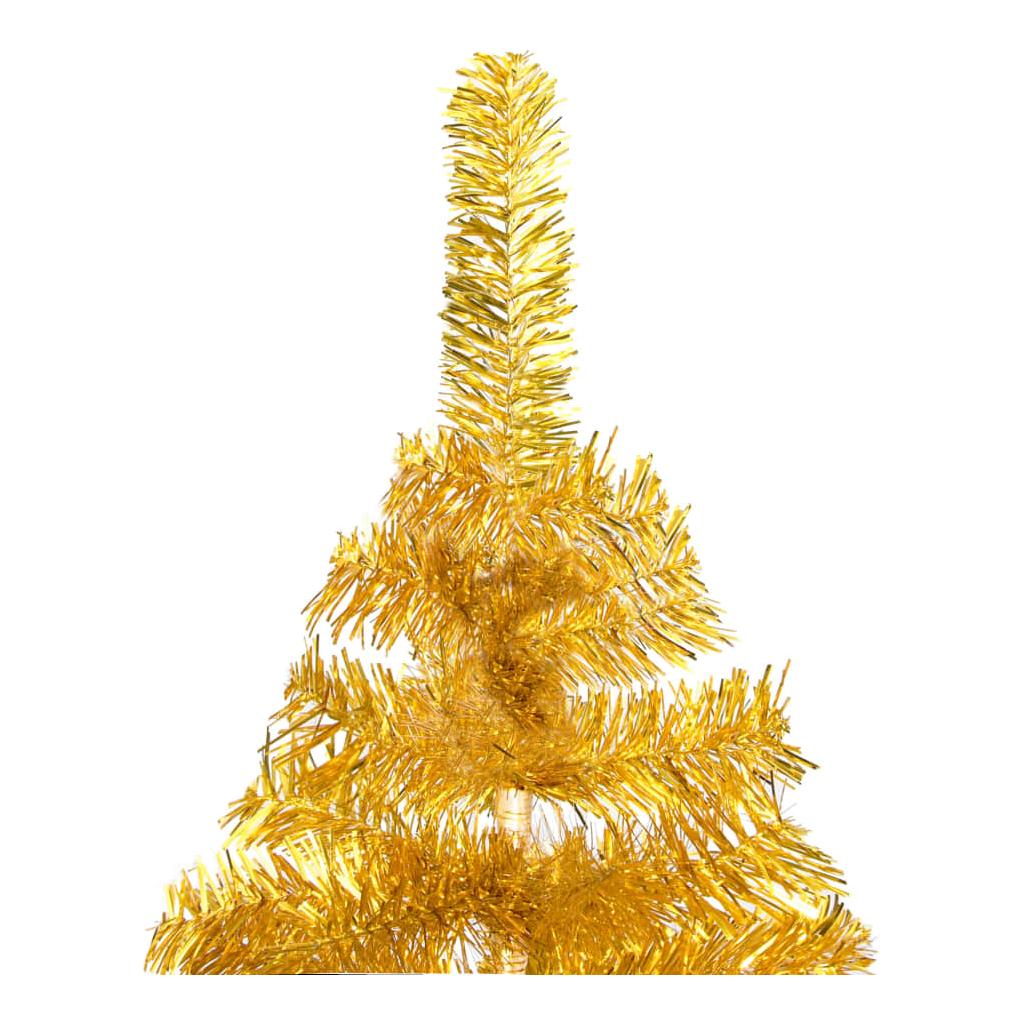 Dirbtinė Kalėdų eglutė su LED/stovu, auksinė, 150cm, PET