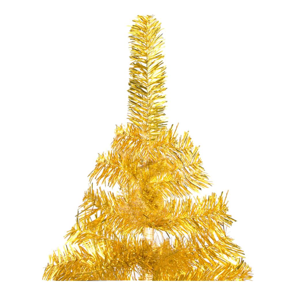 Dirbtinė Kalėdų eglutė su LED/stovu, auksinė, 180cm, PET