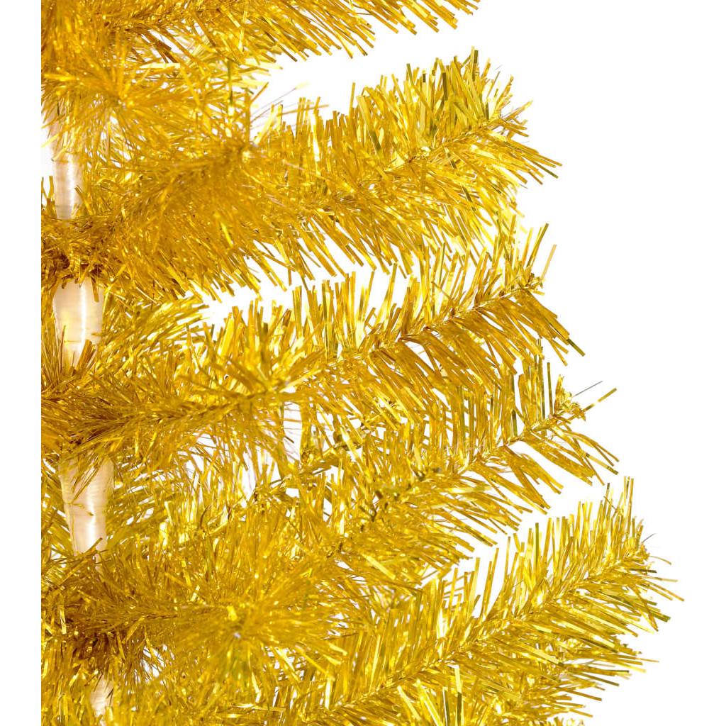 Dirbtinė Kalėdų eglutė su LED/stovu, auksinė, 180cm, PET