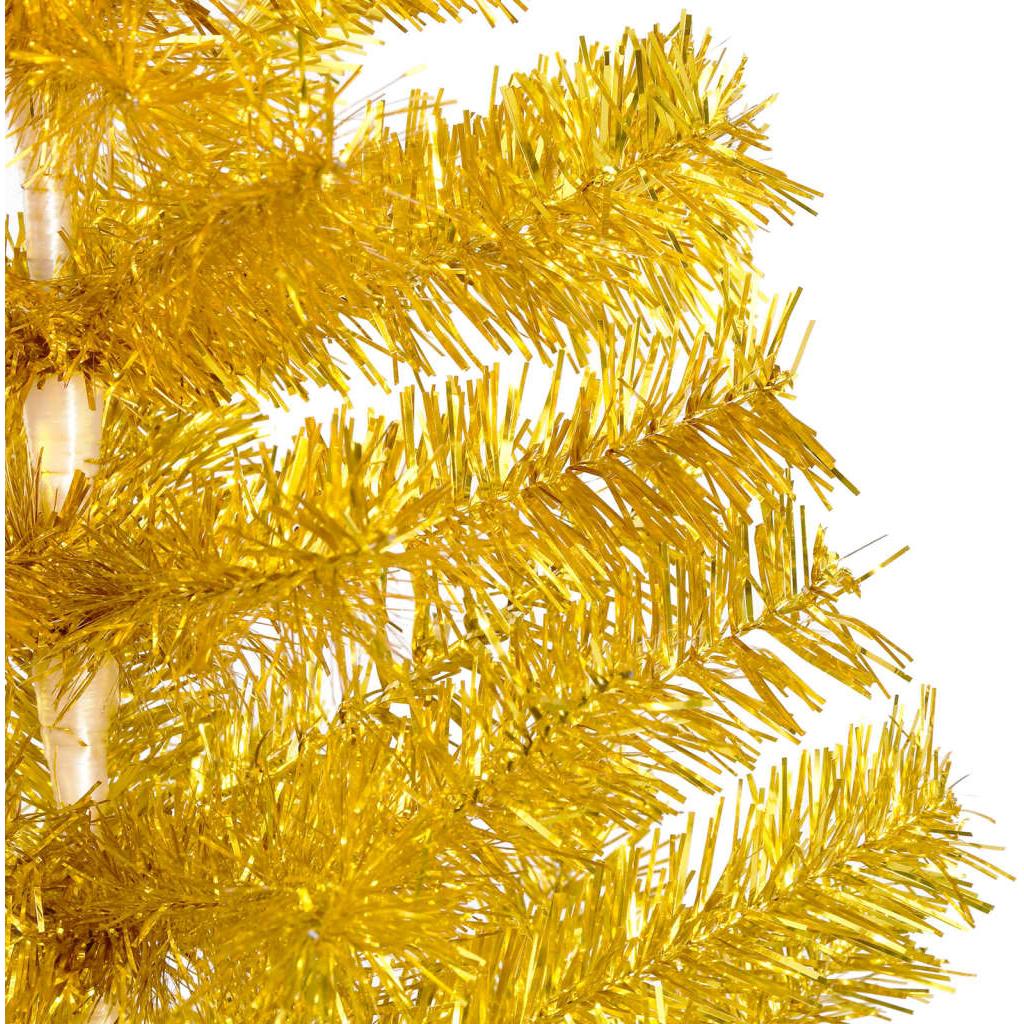 Dirbtinė Kalėdų eglutė su LED/stovu, auksinė, 240cm, PET