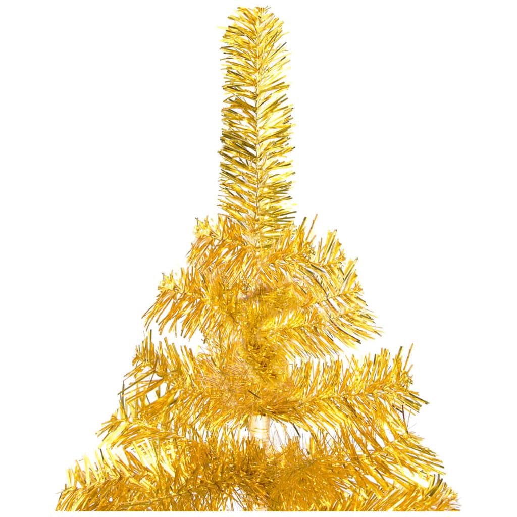 Dirbtinė Kalėdų eglutė su LED/stovu, auksinė, 240cm, PET