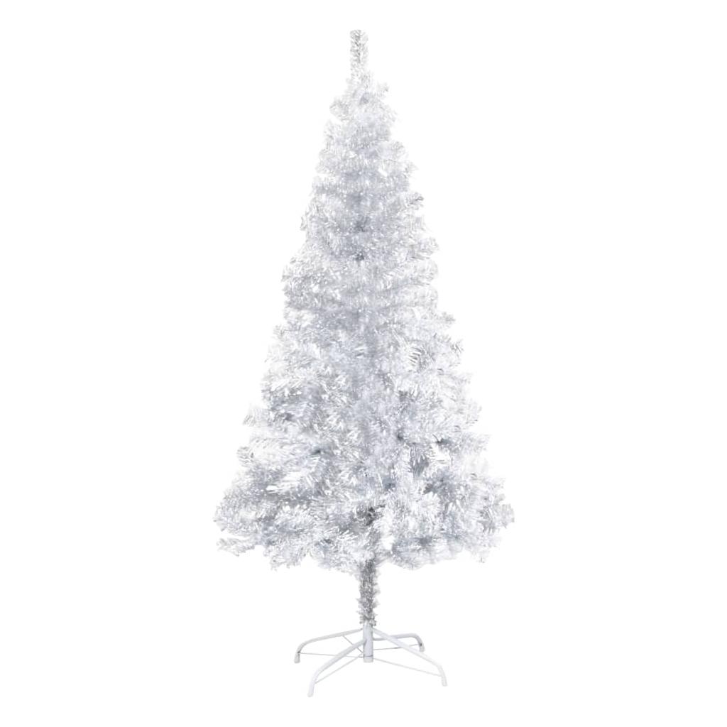 Kalėdų eglutė su LED/stovu, sidabrinė, 150cm, PET