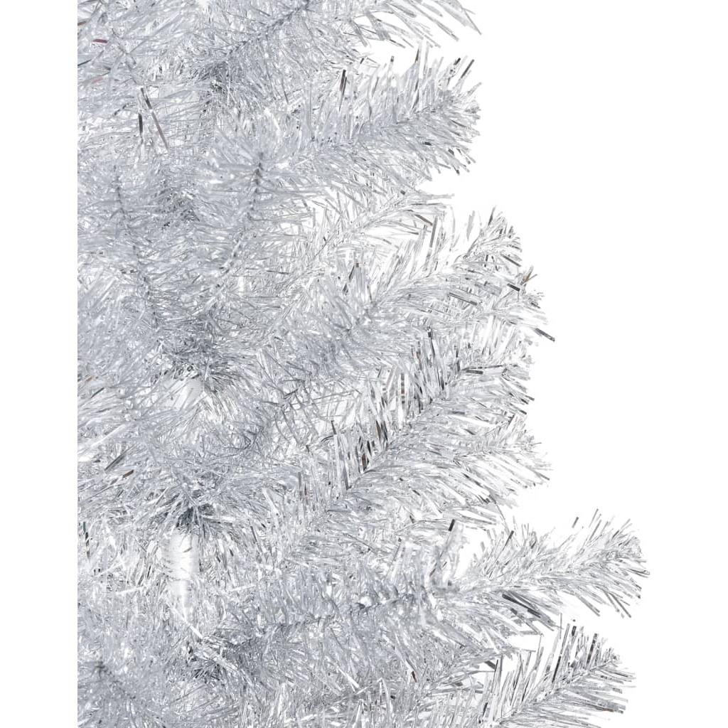 Kalėdų eglutė su LED/stovu, sidabrinė, 150cm, PET
