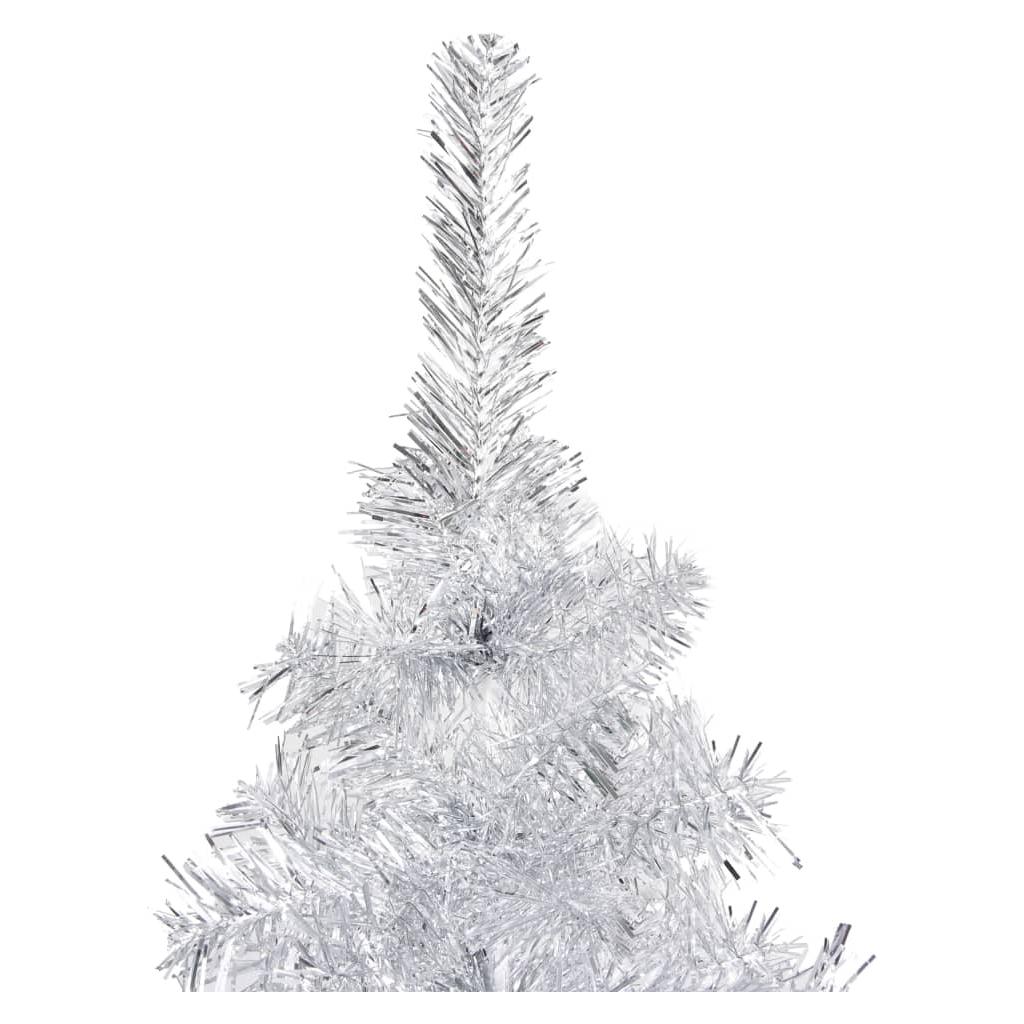 Kalėdų eglutė su LED/stovu, sidabrinė, 150cm, PET