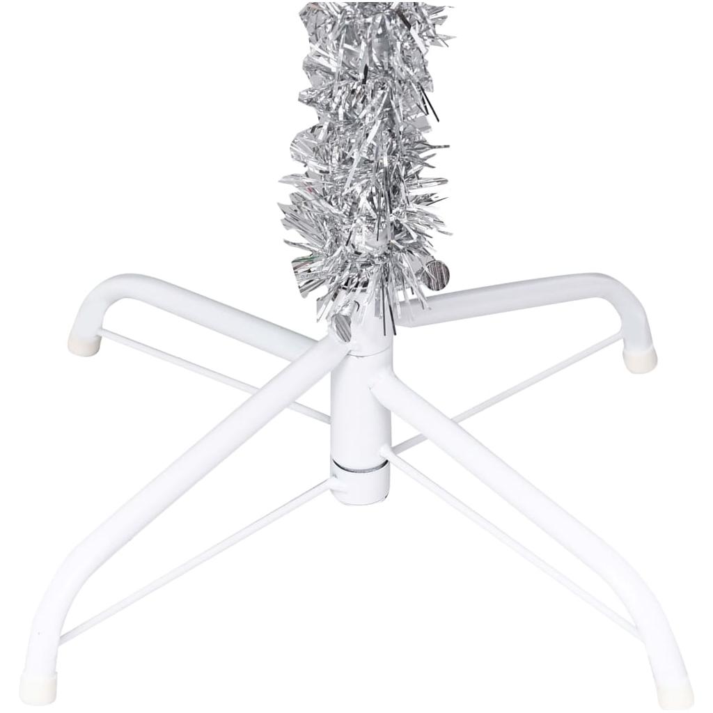 Kalėdų eglutė su LED/stovu, sidabrinė, 150cm, PET