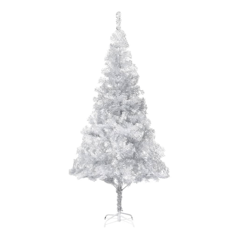 Kalėdų eglutė su LED/stovu, sidabrinė, 180cm, PET