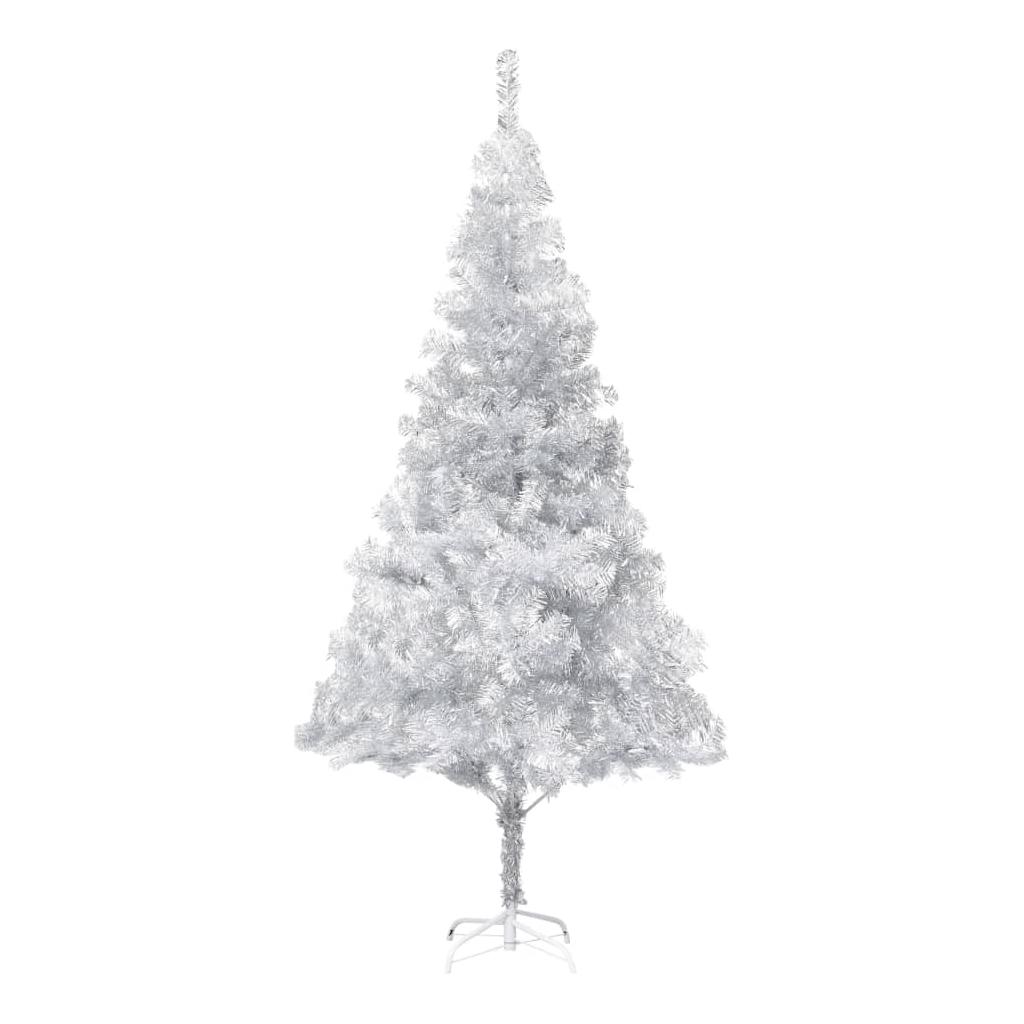 Kalėdų eglutė su LED/stovu, sidabrinė, 180cm, PET