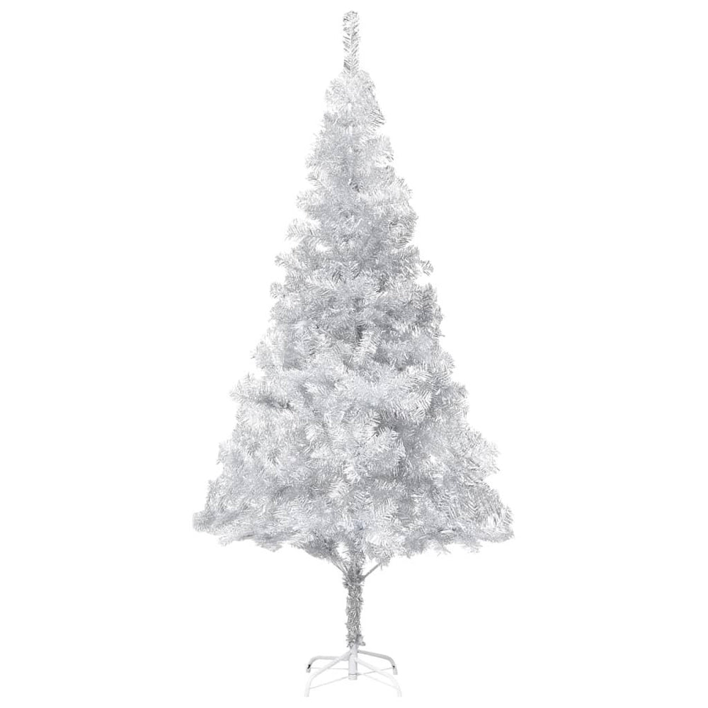 Dirbtinė Kalėdų eglutė su LED/stovu, sidabrinė, 240cm, PET