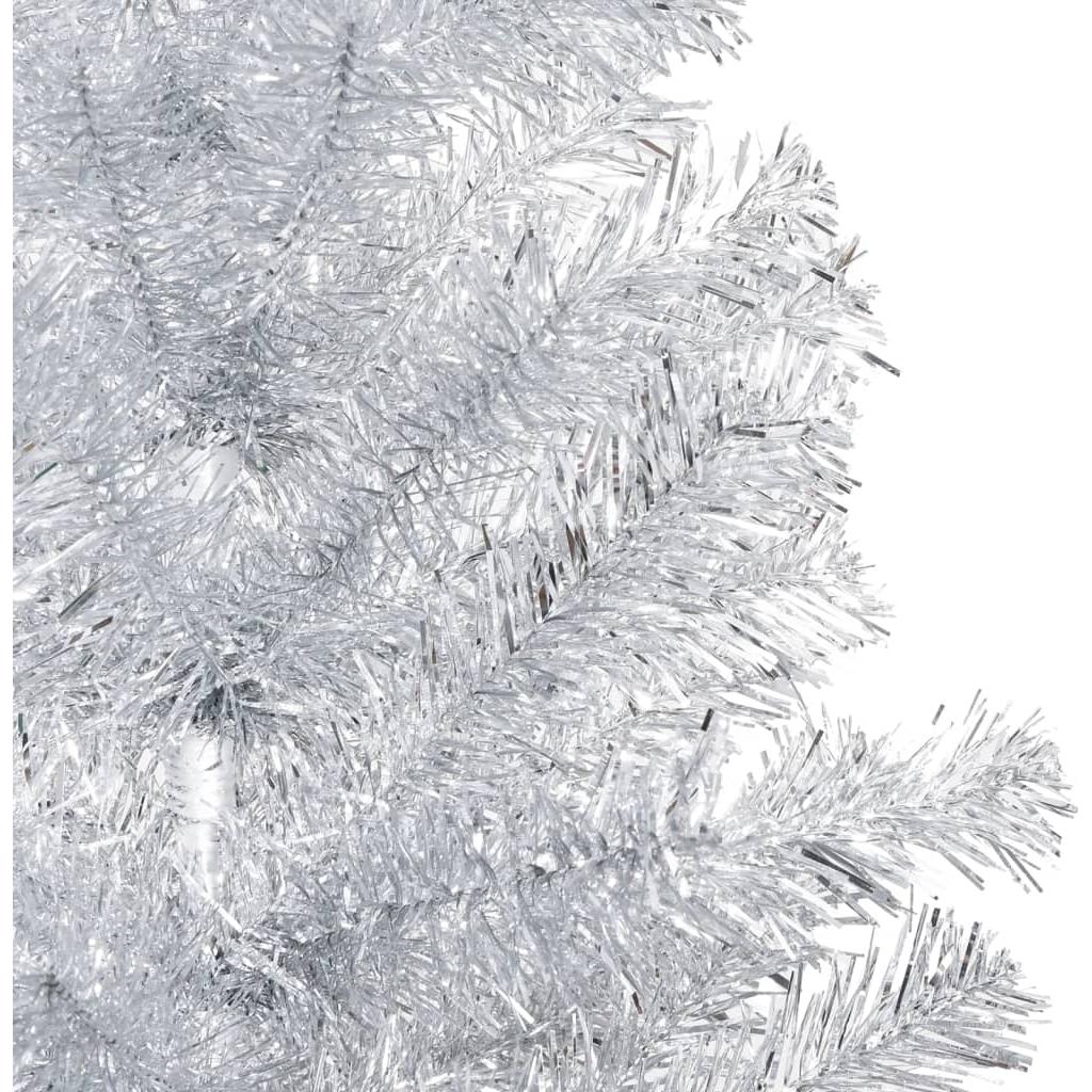 Dirbtinė Kalėdų eglutė su LED/stovu, sidabrinė, 240cm, PET