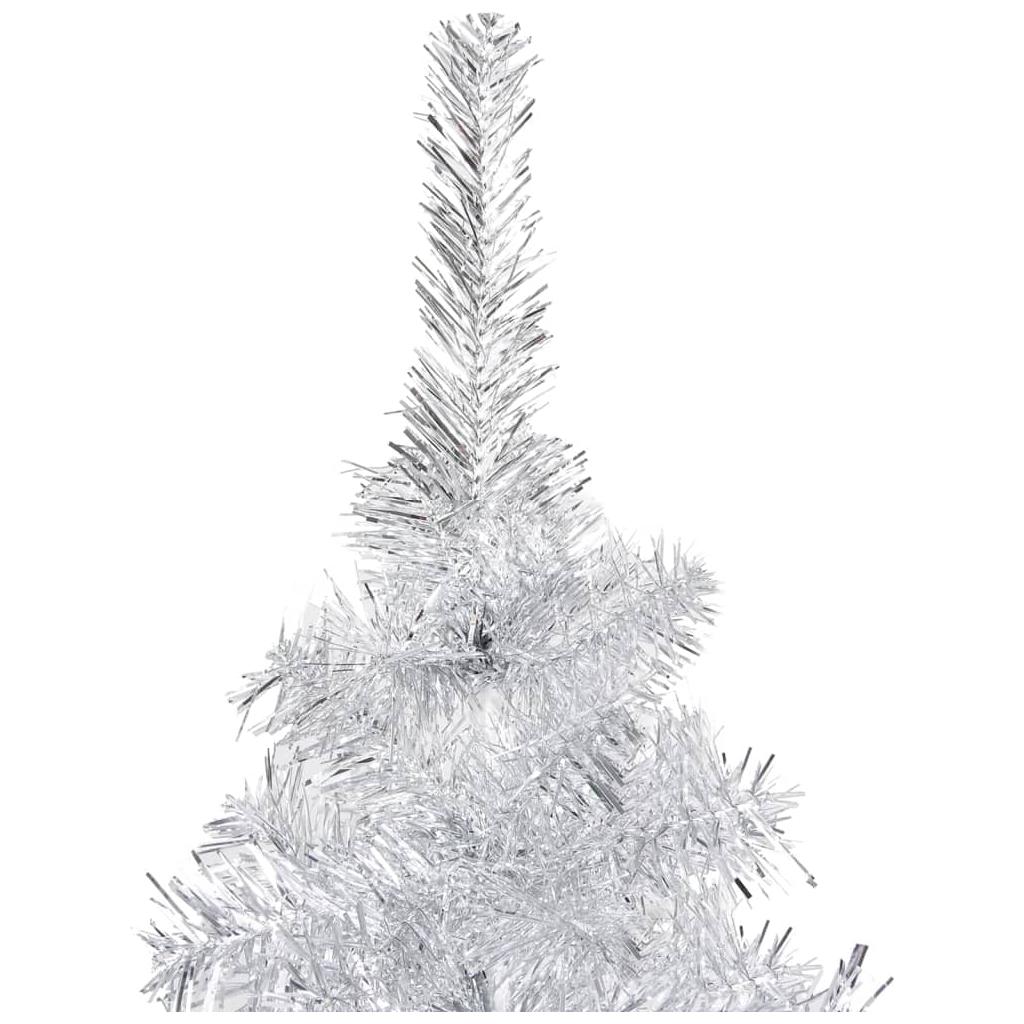 Dirbtinė Kalėdų eglutė su LED/stovu, sidabrinė, 240cm, PET