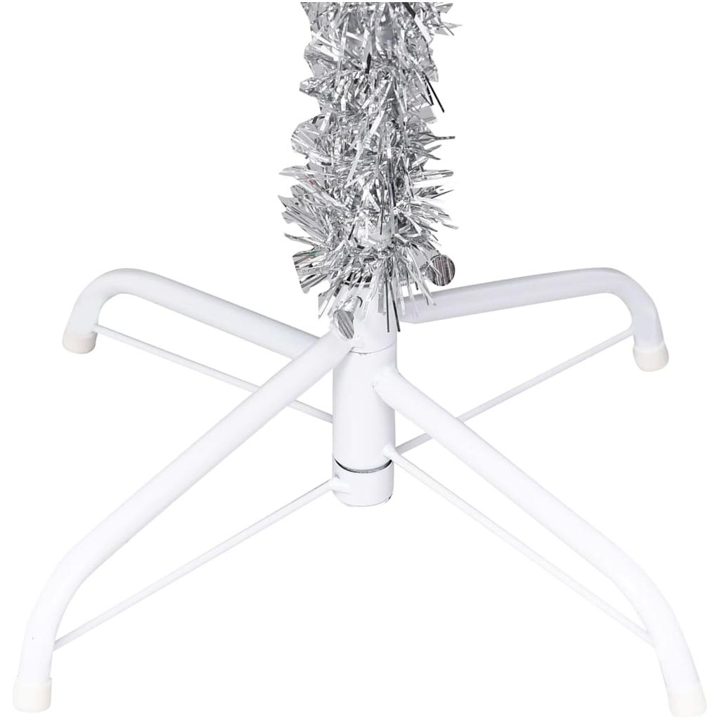 Dirbtinė Kalėdų eglutė su LED/stovu, sidabrinė, 240cm, PET