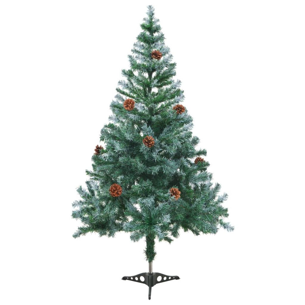Kalėdų eglutė su LED ir kankorėžiais, 150cm, dengta sniegu