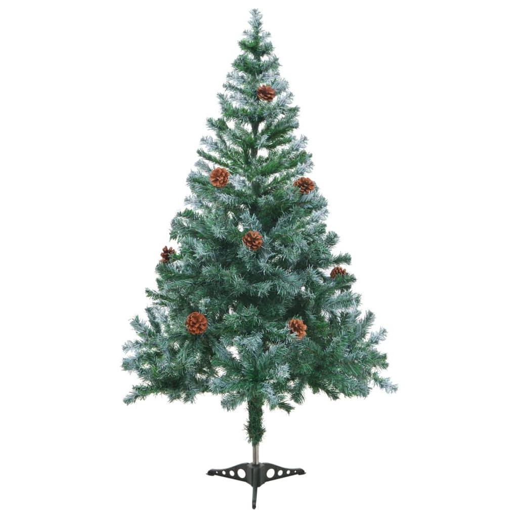Kalėdų eglutė su LED ir kankorėžiais, 150cm, dengta sniegu