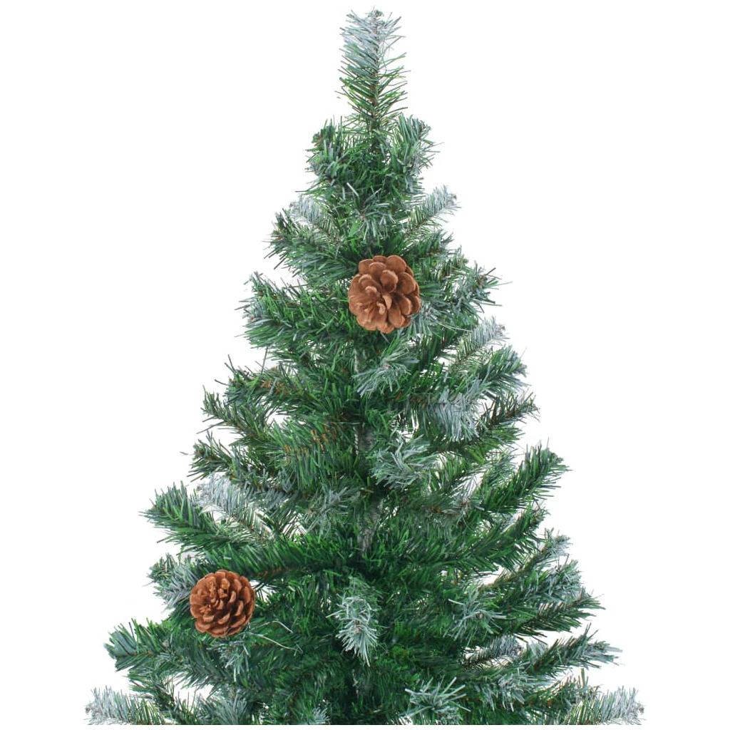 Kalėdų eglutė su LED ir kankorėžiais, 150cm, dengta sniegu
