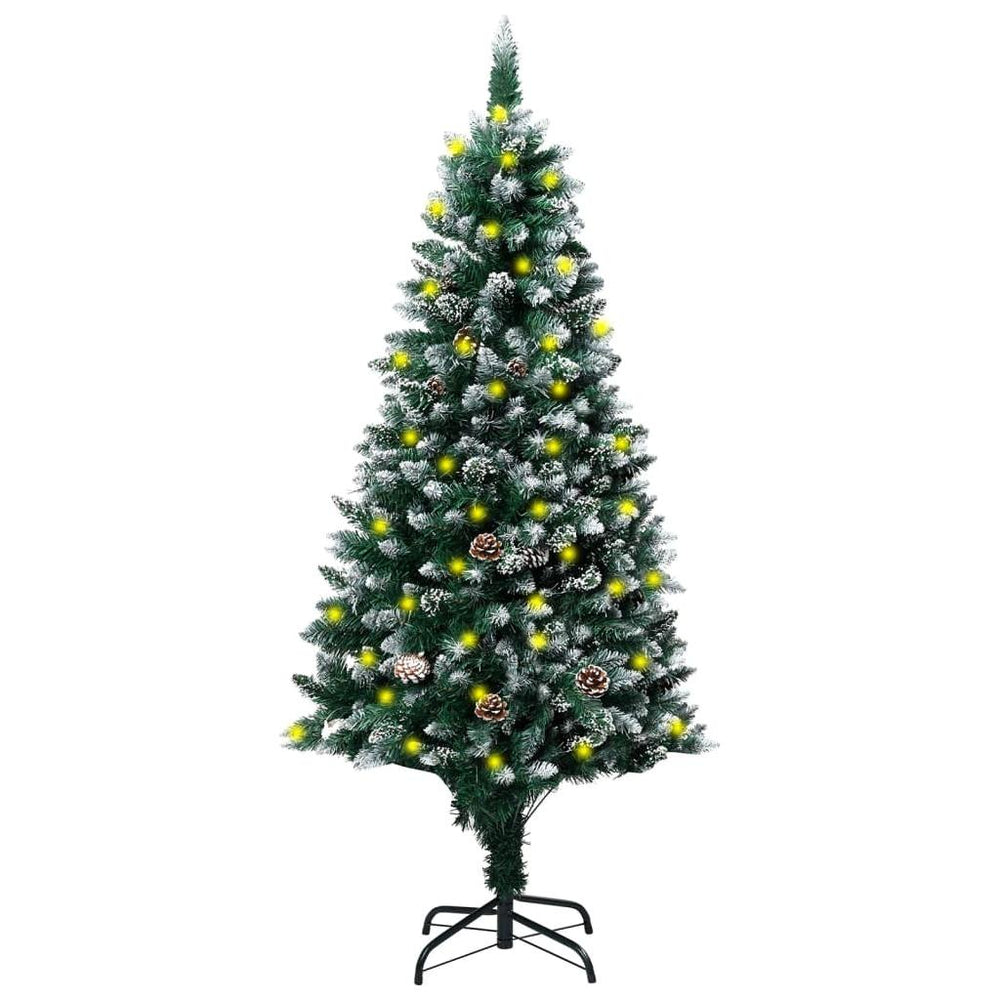 Dirbtinė Kalėdų eglutė su LED, kankorėžiais ir sniegu, 150cm