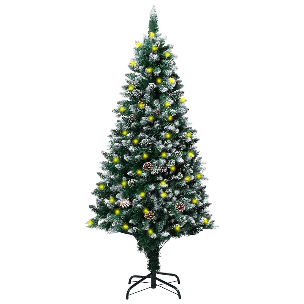 Dirbtinė Kalėdų eglutė su LED, kankorėžiais ir sniegu, 150cm