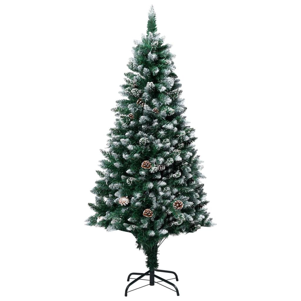Dirbtinė Kalėdų eglutė su LED, kankorėžiais ir sniegu, 210cm