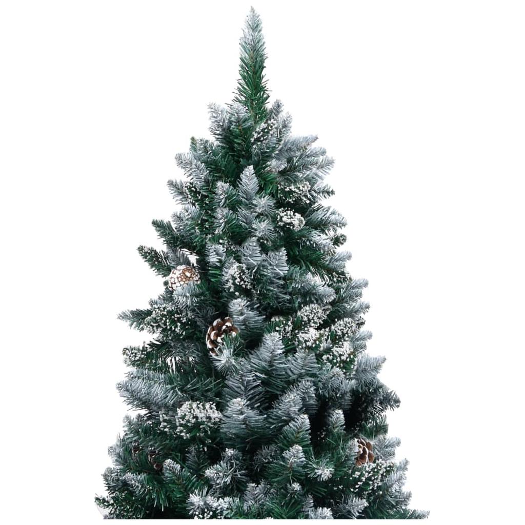 Dirbtinė Kalėdų eglutė su LED, kankorėžiais ir sniegu, 210cm