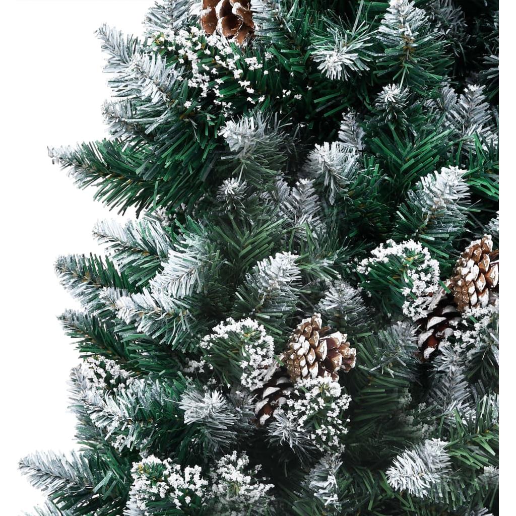 Dirbtinė Kalėdų eglutė su LED, kankorėžiais ir sniegu, 210cm