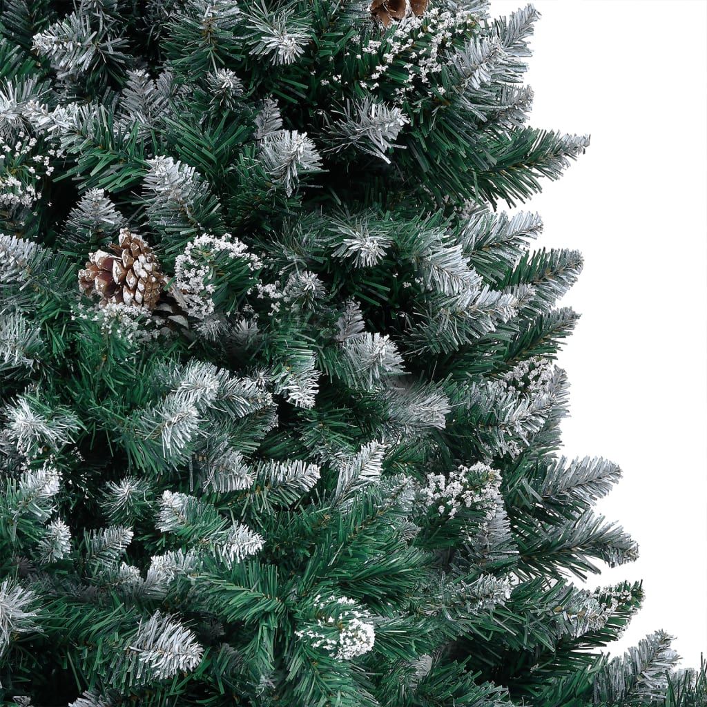 Dirbtinė Kalėdų eglutė su LED, kankorėžiais ir sniegu, 210cm