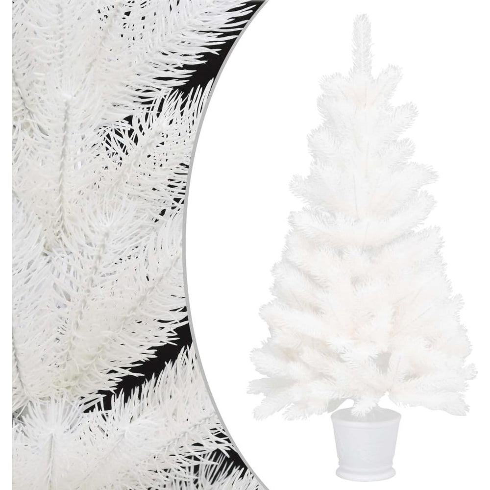 Dirbtinė Kalėdų eglutė su LED lemputėmis, balta, 90cm