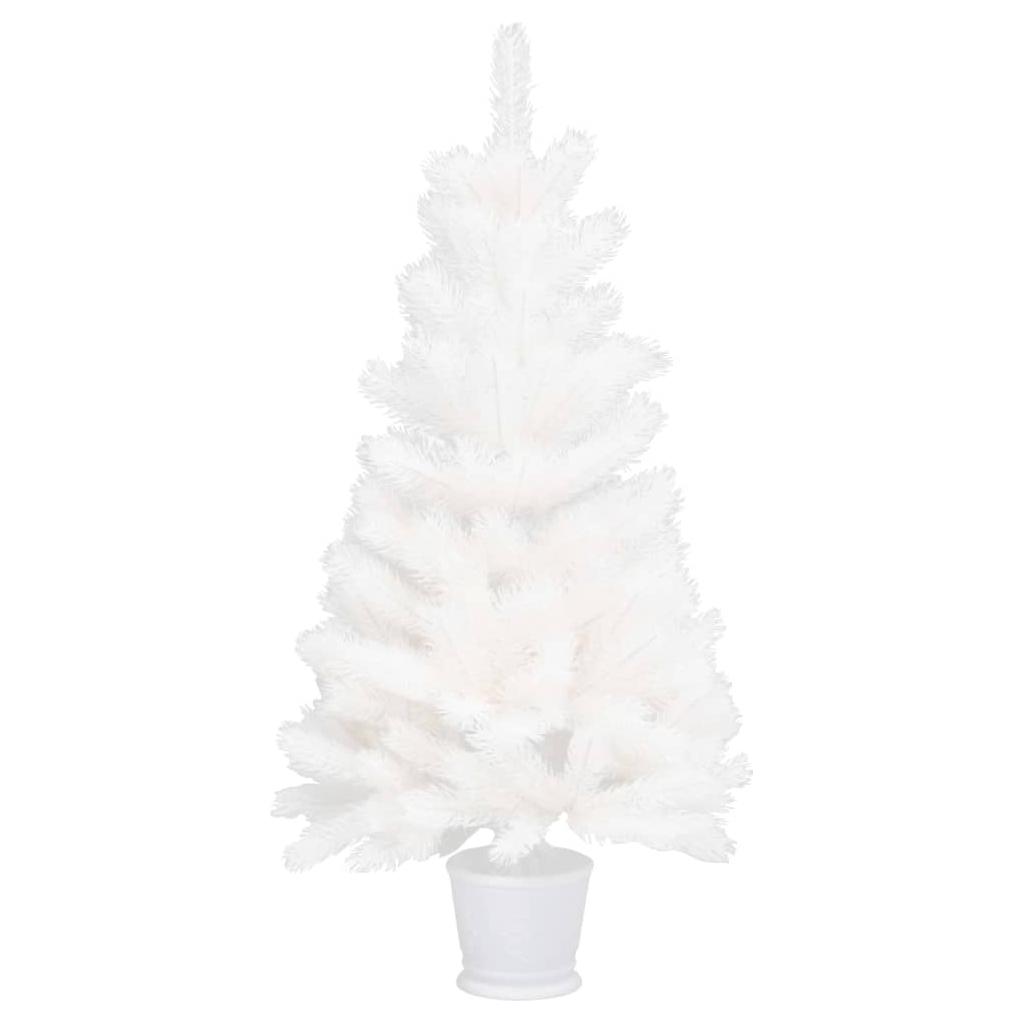 Dirbtinė Kalėdų eglutė su LED lemputėmis, balta, 90cm