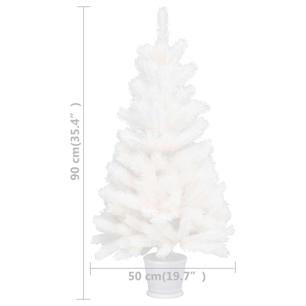 Dirbtinė Kalėdų eglutė su LED lemputėmis, balta, 90cm