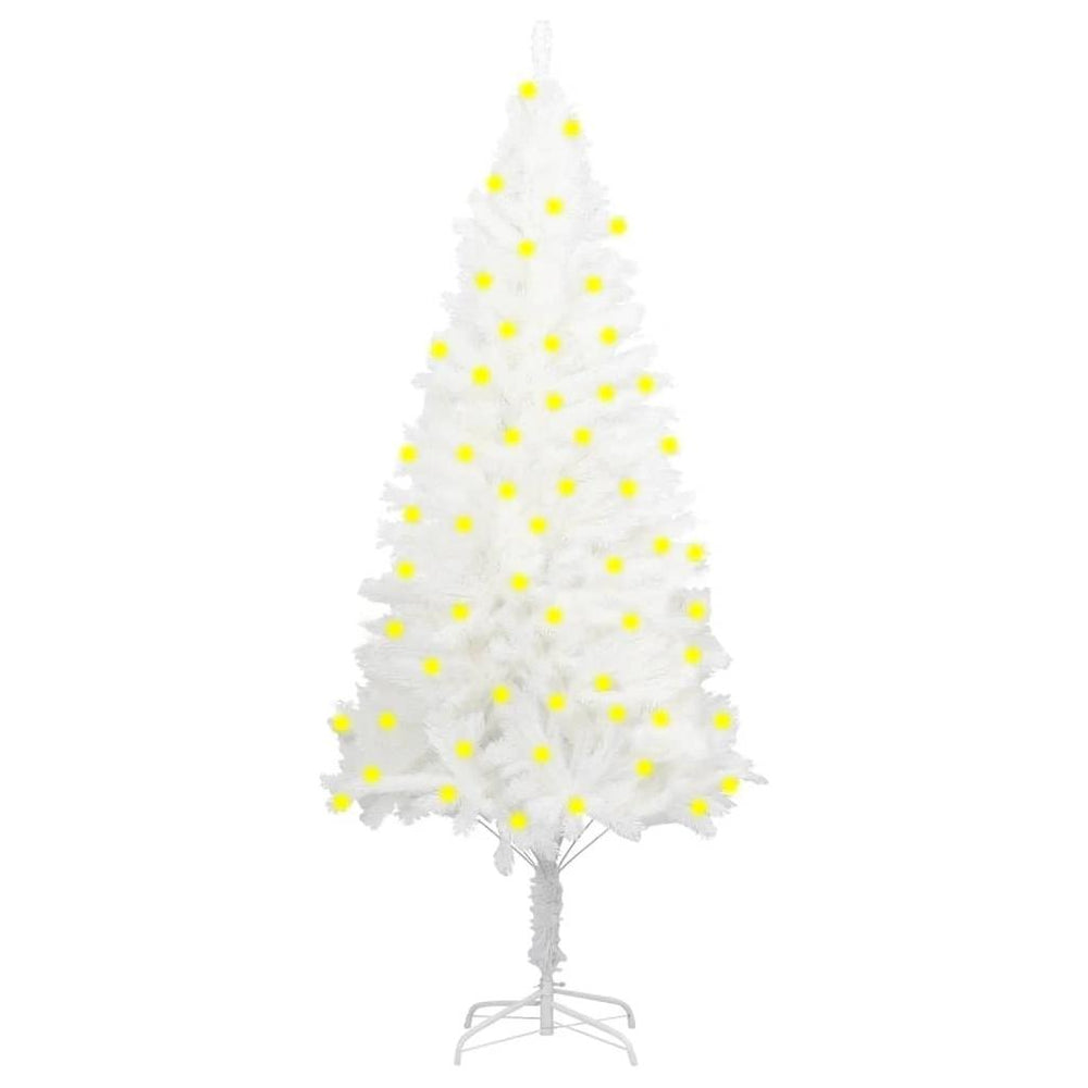 Dirbtinė Kalėdų eglutė su LED lemputėmis, balta, 150cm